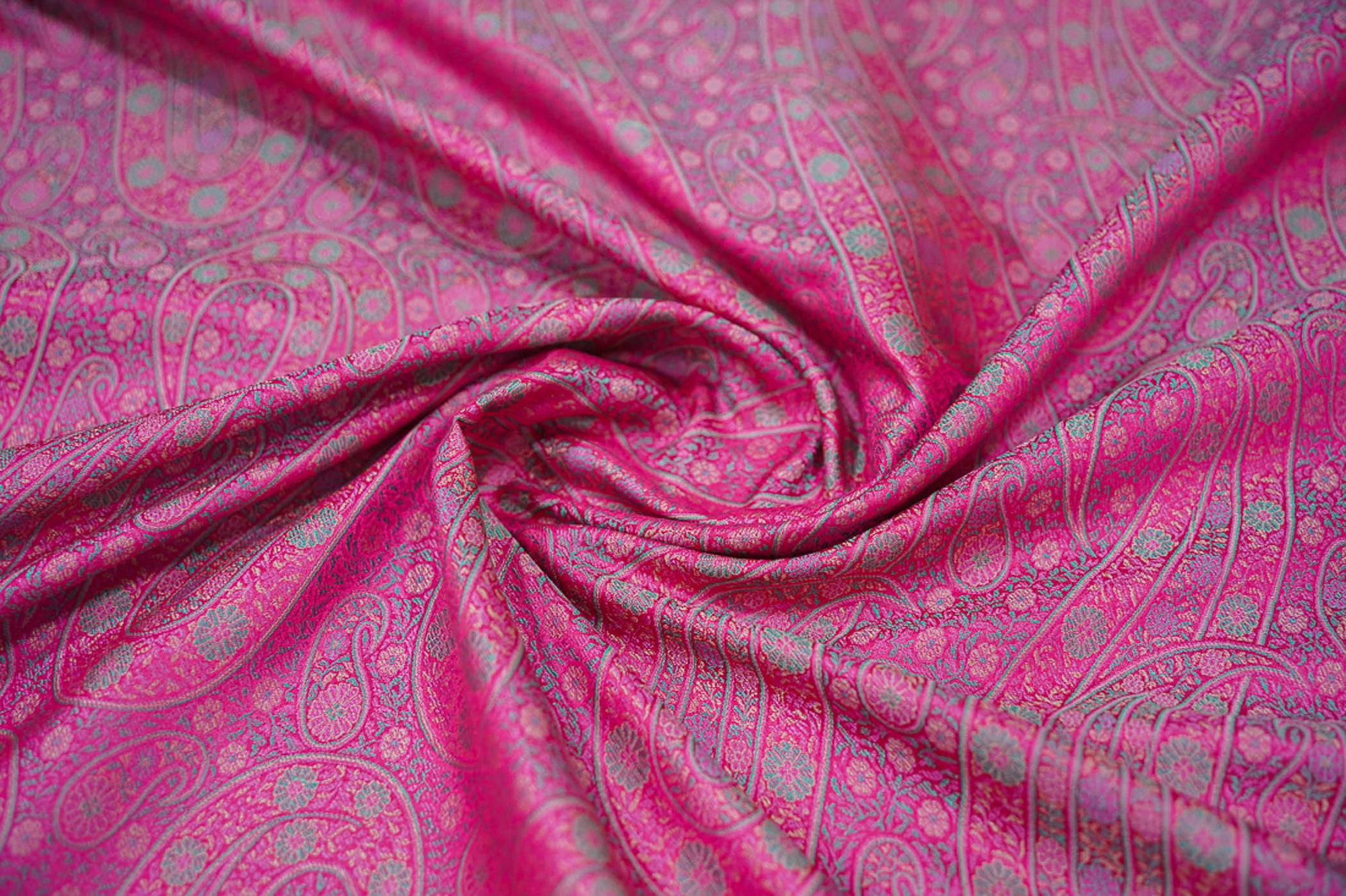 Pink Handwoven Tanchoi Silk Fabric
