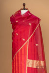 Red Pink Handwoven Banarasi Silk Suit Piece