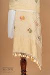 Beige Handwoven Banarasi Moonga Silk Dupatta