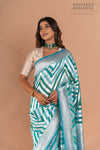Shaded Blue Handwoven Banarasi Georgette Saree