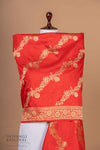 Red Handwoven Banarasi Silk Dupatta