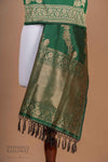 Bottle Green Handwoven Banarasi Silk Dupatta