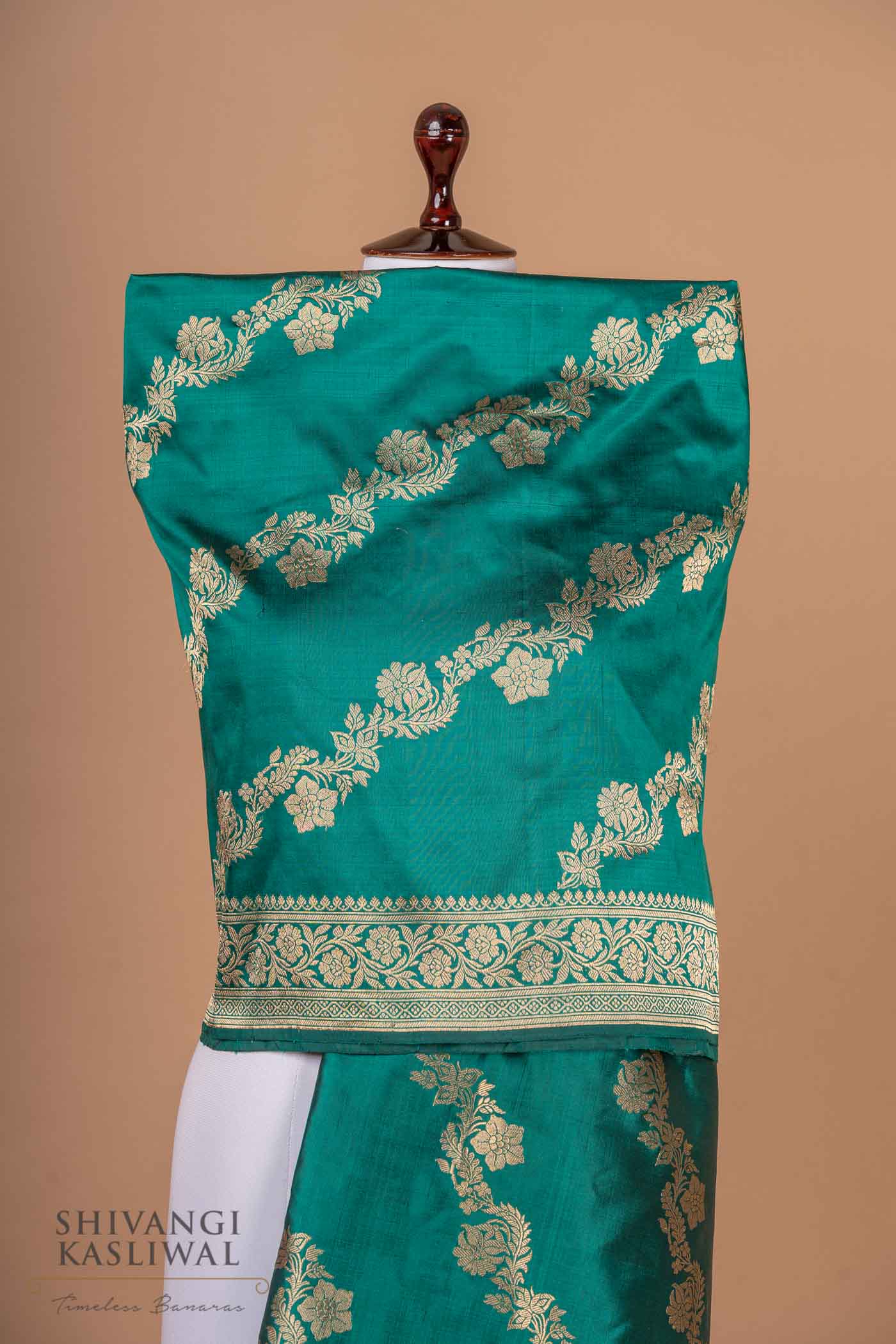 Green Dual Tone Handwoven Banarasi Silk Dupatta