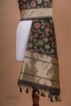 Black Handwoven Banarasi Silk Dupatta