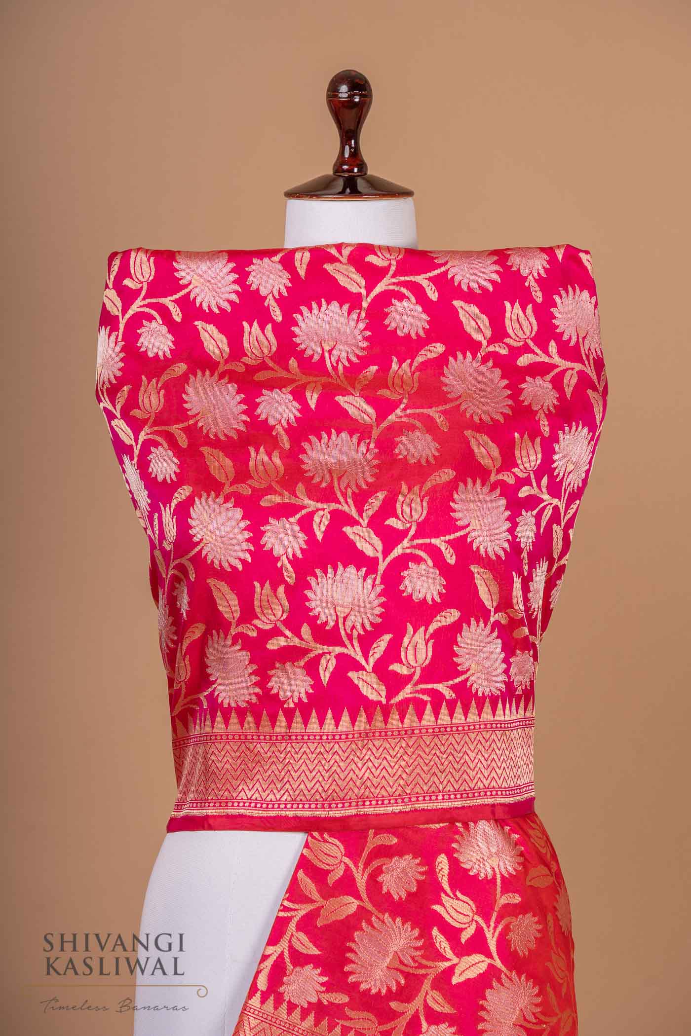 Rani Red Handwoven Banarasi Silk Dupatta