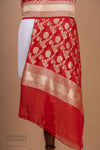 Red Handwoven Banarasi Georgette Dupatta