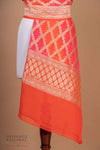 Orange Pink Handwoven Banarasi Georgette Dupatta