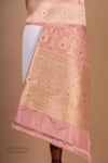 Baby Pink Handwoven Banarasi Silk Dupatta
