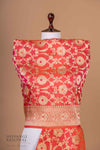Orange Pink Handwoven Banarasi Silk Dupatta