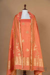 Orange Dual Tone Handwoven Banarasi Silk Suit Piece