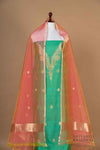 Sea Green Handwoven Banarasi Silk Suit Piece