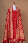 Red Handwoven Banarasi Silk Suit Piece