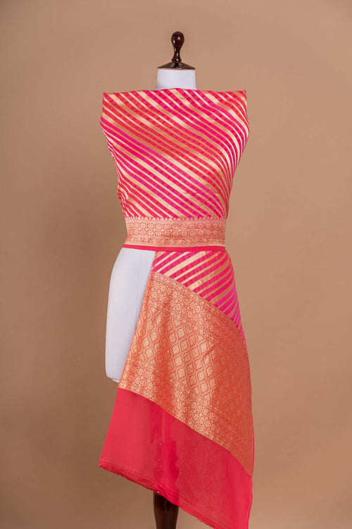 Shaded Pink Handwoven Banarasi Georgette Dupatta