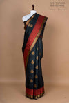 Black Handwoven Banarasi Tussar Silk Saree