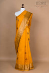 Orange Yellow Handwoven Banarasi Tussar Silk Saree