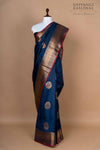 Navy Blue Handwoven Banarasi Dupion Silk Saree