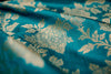 Turquoise Blue Handwoven Banarasi Brocade Fabric