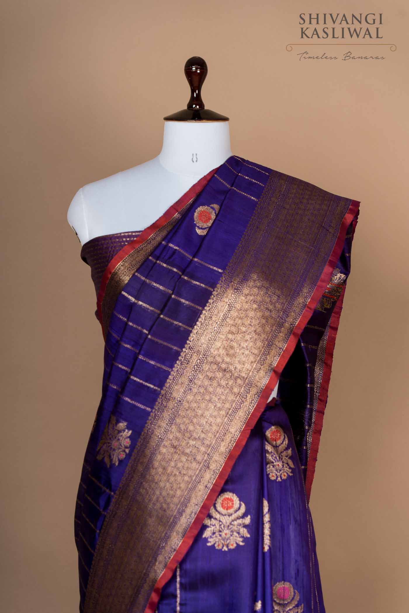 Purple Handwoven Banarasi Dupion Silk Saree