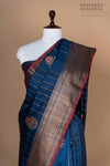 Navy Blue Handwoven Banarasi Dupion Silk Saree