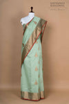 Sea Green Handwoven Banarasi Chanderi Silk Saree