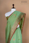 Green Dual Tone Handwoven Banarasi Chanderi Silk Saree