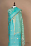 Aqua Blue Handwoven Banarasi Chanderi Suit Piece