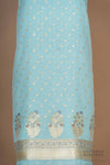 Powder Blue Handwoven Banarasi Georgette Suit Piece