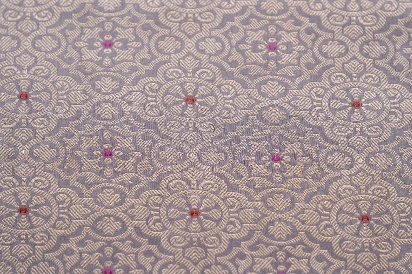 Lavender Handwoven Banarasi Brocade Fabric