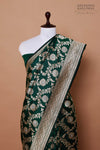 Bottle Green Handwoven Banarasi Silk Saree