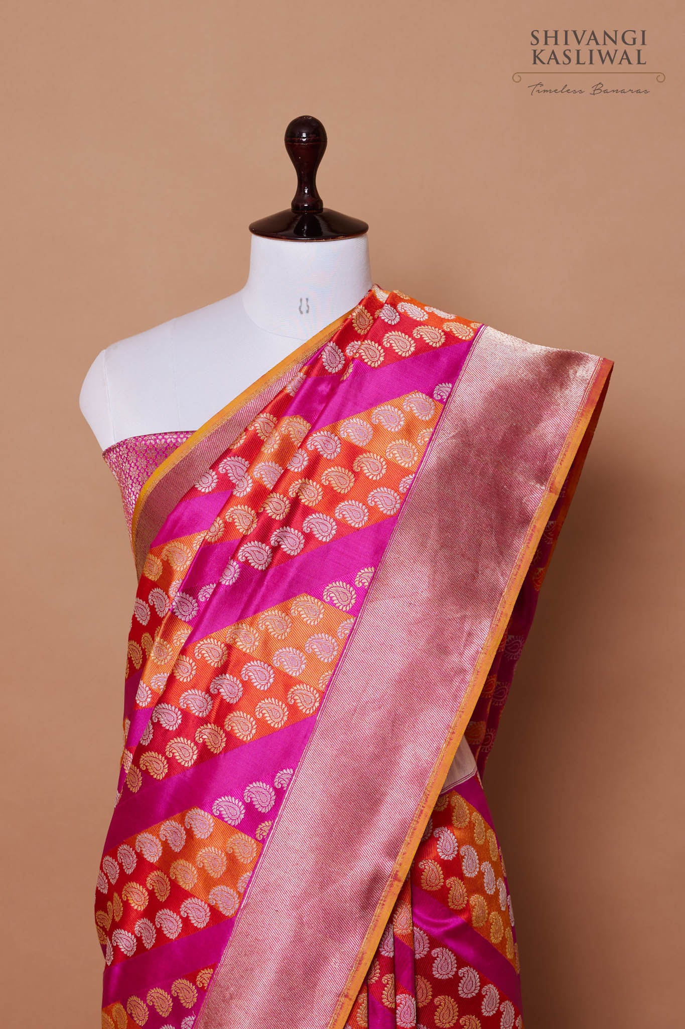 Multicolor Handwoven Banarasi Kadhua Silk Saree