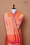 Orange Dual Tone Handwoven Banarasi Silk Saree