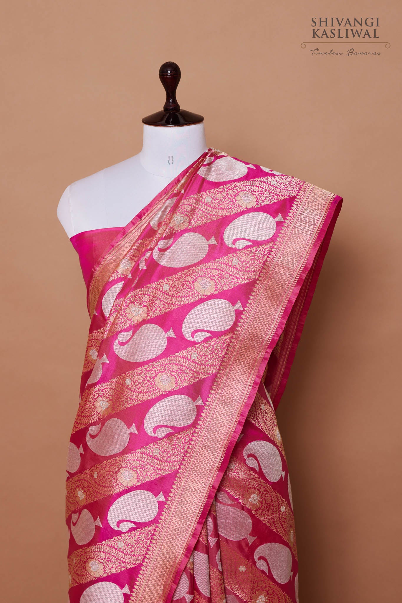Pink Handwoven Banarasi Kadhua Silk Saree
