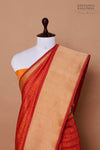 Red Orange Handwoven Banarasi Silk Saree