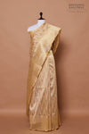 Beige Handwoven Banarasi Net Tissue Silk Saree