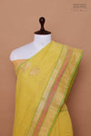 Yellow Handwoven Banarasi Linen Saree