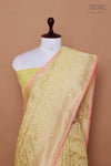 Light Yellow Handwoven Banarasi Kora Cotton Saree