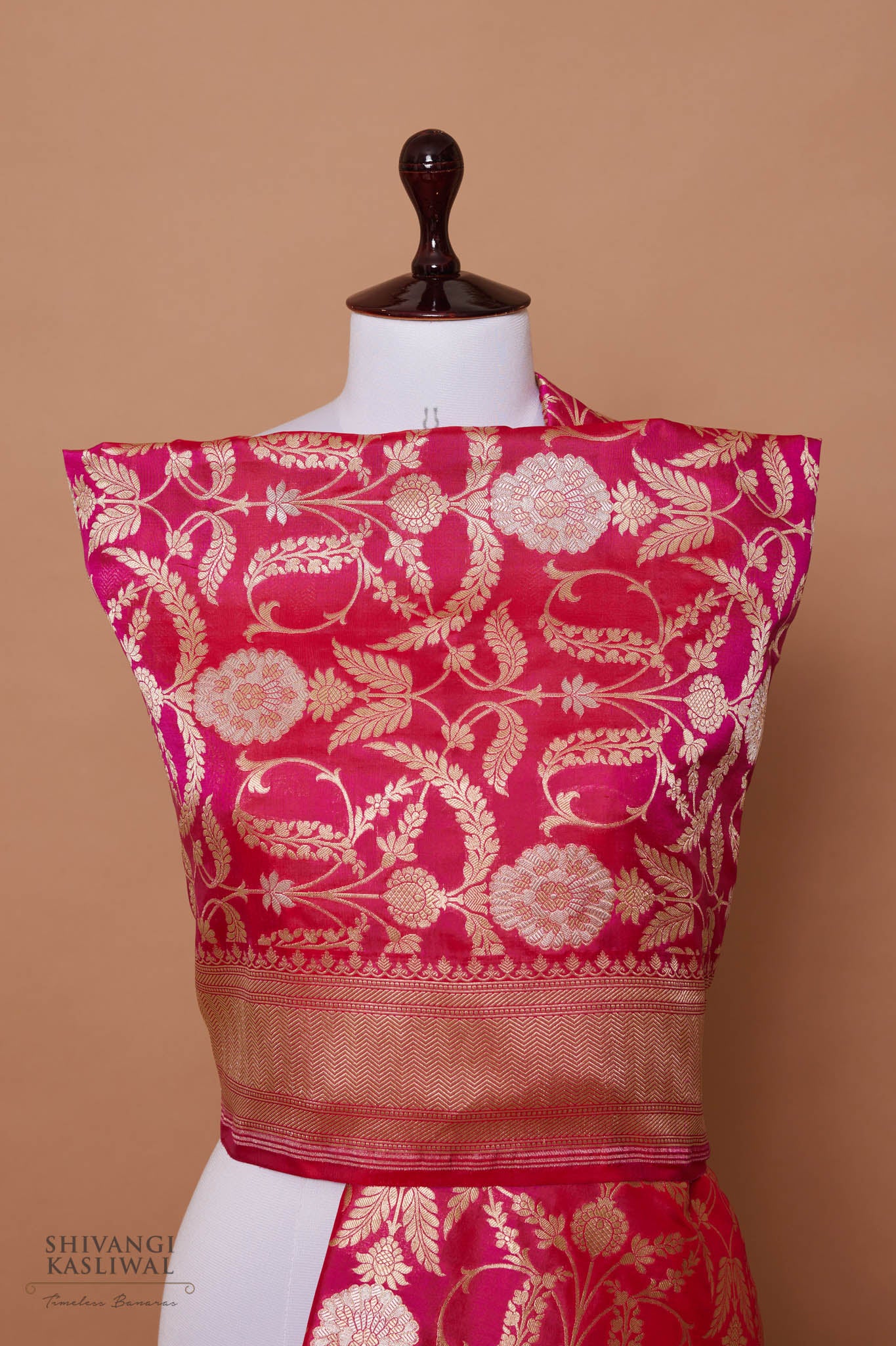 Pink Dual Tone Handwoven Banarasi Katan Silk Dupatta