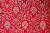 Red Handwoven Banarasi Satin Brocade Fabric