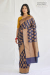 Midnight Blue Handwoven Banarasi Silk Saree