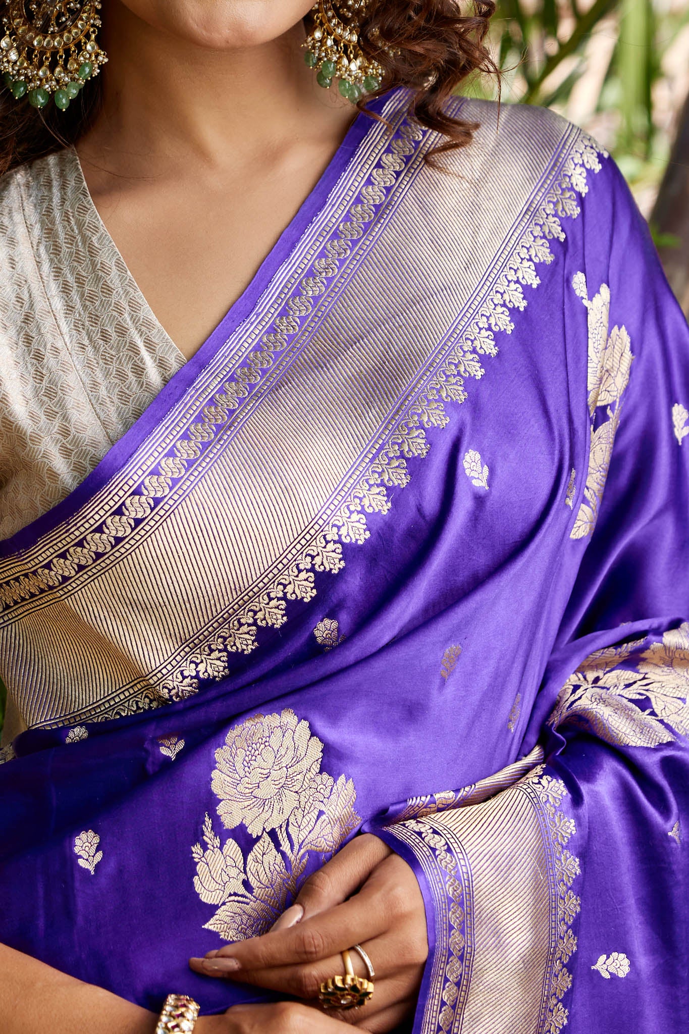 Traditional Kanchipuram Soft Silk Purple Saree with Rani Border – Wild  Fashions