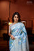 Sky Blue Handwoven Banarasi Kadhua Tussar Georgette Saree