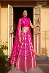 Pink Handwoven Banarasi Silk Lehenga