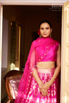 Pink Handwoven Banarasi Silk Lehenga