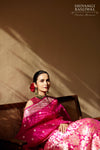 Rani Pink Banarasi Organza Silk Lehenga
