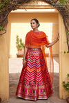 Multicolor Handwoven Banarasi Silk Lehenga