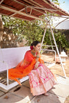 Pink Dual Tone Handwoven Banarasi Silk Lehenga