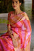 Orange Pink Banarasi Organza Silk Leheriya Saree