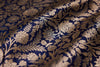 Navy Blue Handwoven Banarasi Brocade Fabric