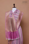 Shaded Purple Handwoven Banarasi Chanderi Silk Saree
