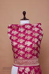 Fuchsia Pink Handwoven Banarasi Georgette Dupatta